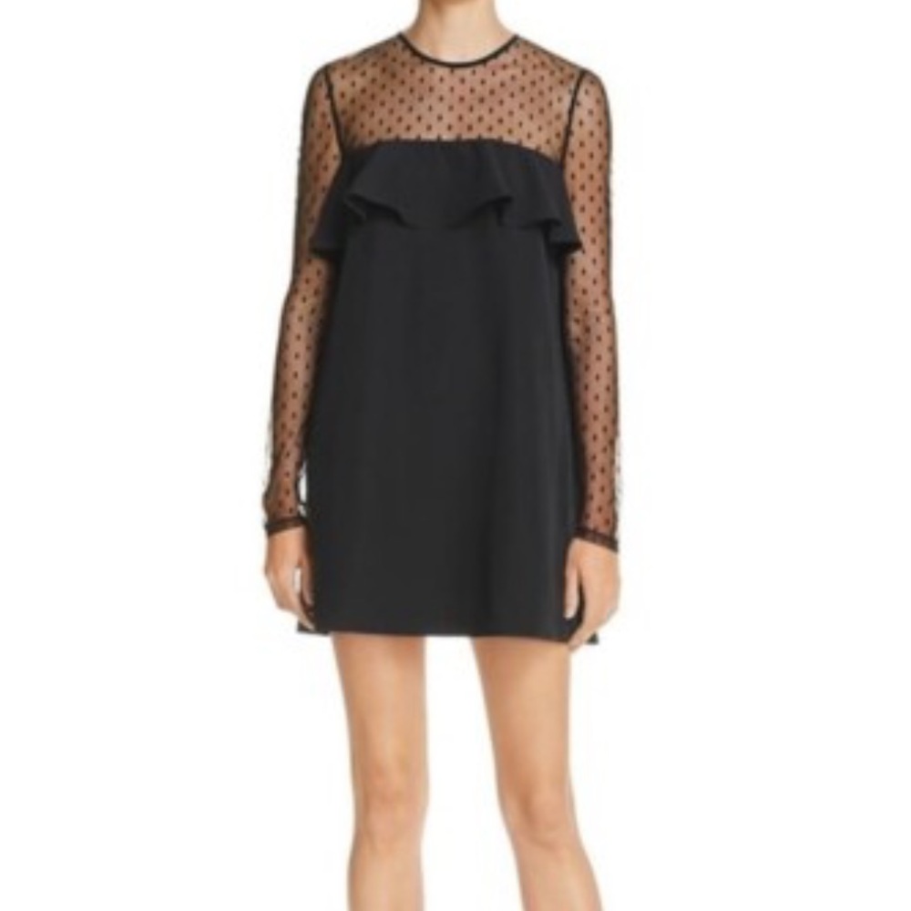 MILLY Sophie Dotted-Illusion Shift Dress